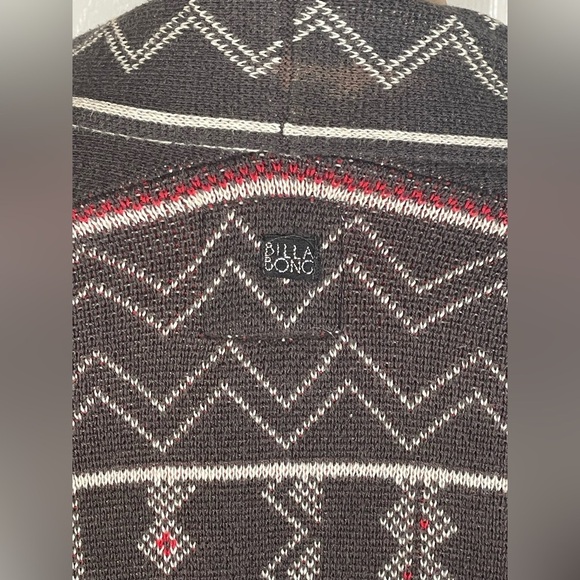 Designer's Closet by Billabong Aztec Tribal Cardigan Sweater Fringe Boho Small - Picture 6 of 12